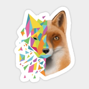 rainbow shattered fox Sticker